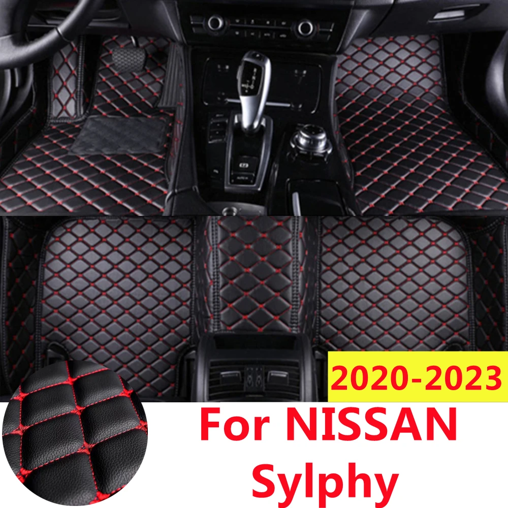 SJ Full Set Custom Car Floor Mats Fit For NISSAN Sylphy 2023 2022 2021 2020 YEAR Front & Rear Floor Liner Styling Auto Parts