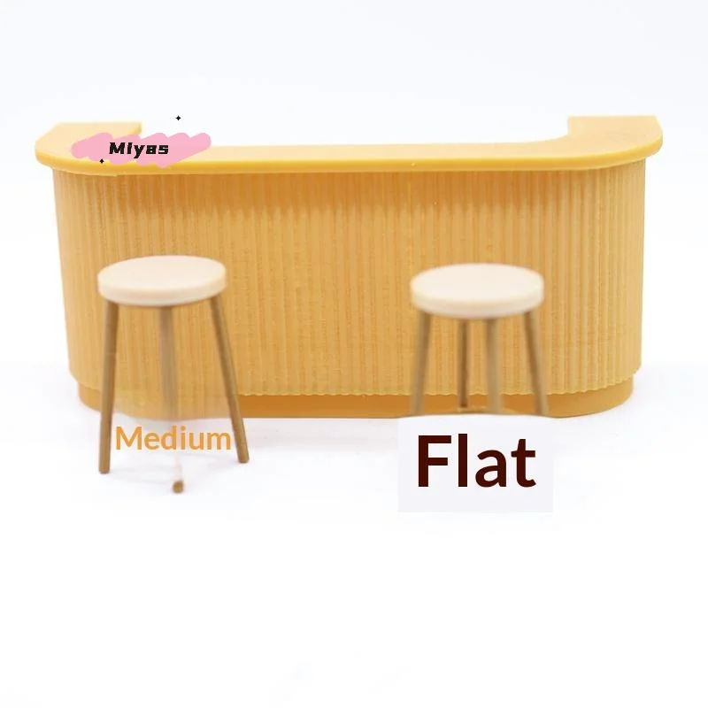 Conjunto de móveis de plástico em miniatura, 3 peças, para casa de bonecas, escala 1/12, mesa, cadeira, balcão de bar, modelo de acessórios para casa de brincar