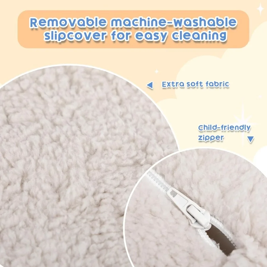 Fold Out Toddler Couch Extra Wide Comfy 2in1 Cuddly Sherpa Sofa for with Removable Baby Friendly Blanket Convertible Sofa to Be