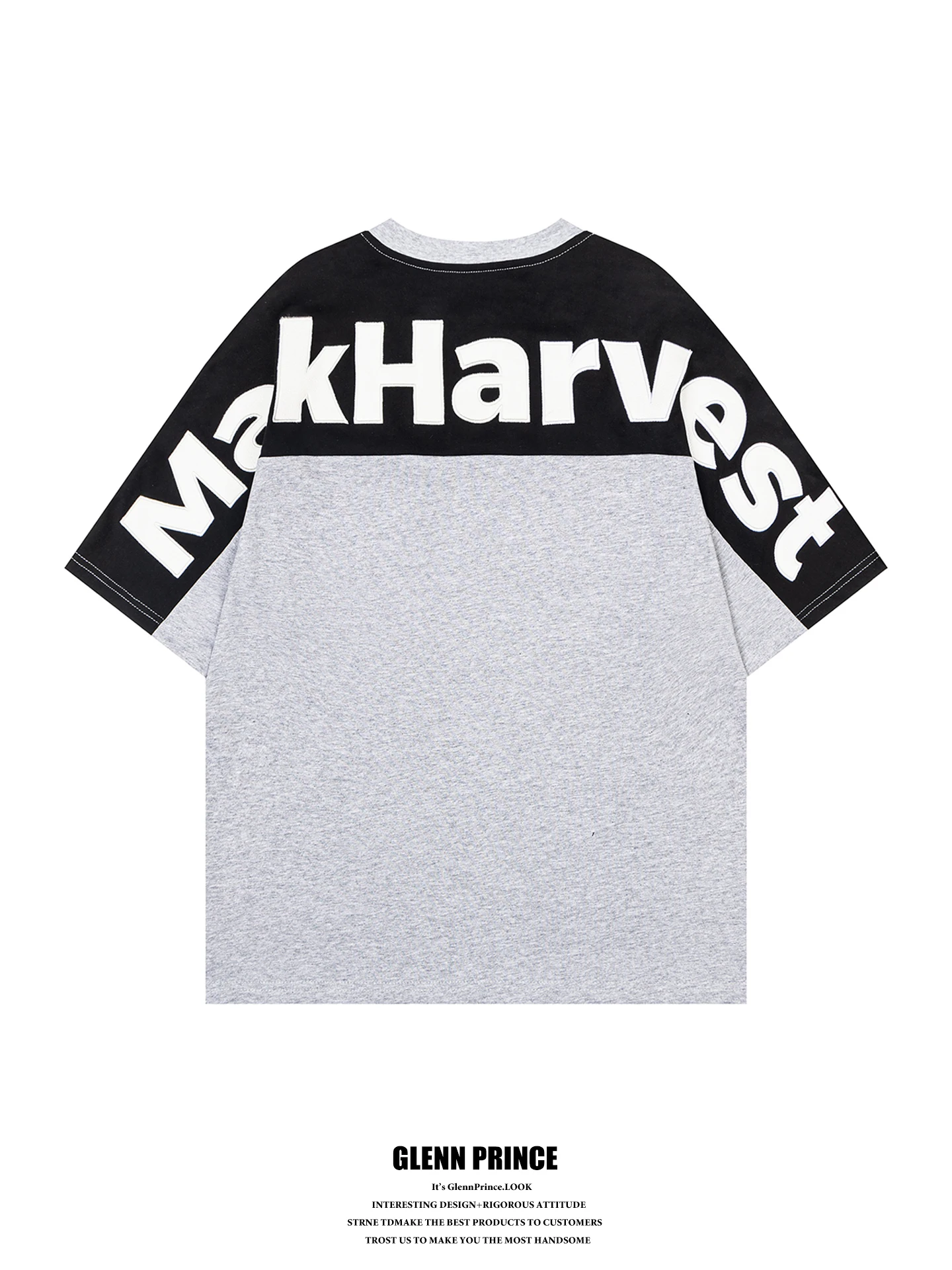

GPstudio Oversize T-Shirt with Embroidered Street Style Color Block Letter Patchwork Short Sleeve Cotton Youth Fashion Summer...