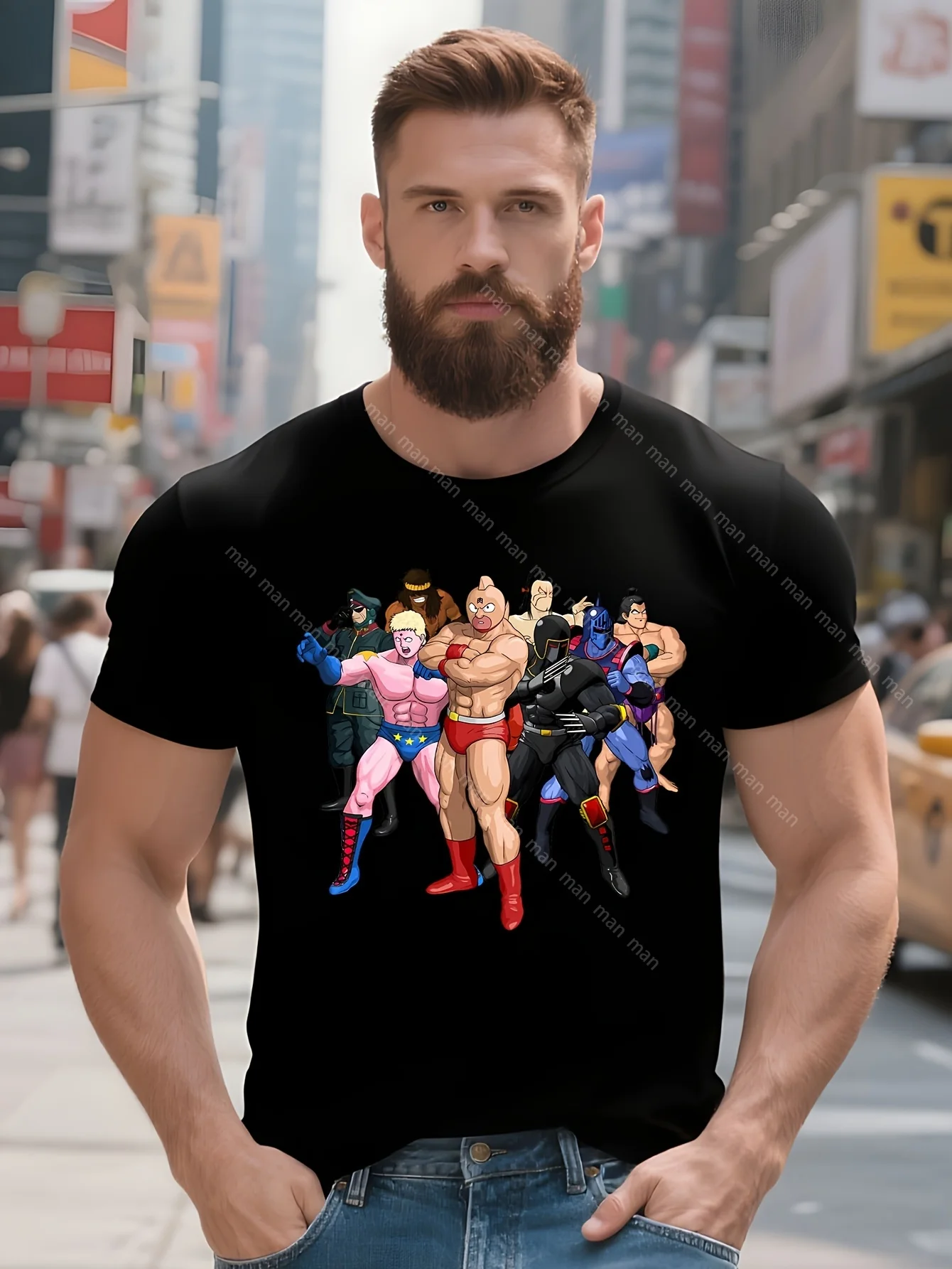 Kinnikuman Robin Maske Terryman Ramenman Warsman Brocken Jr. Schwarz T-Shirt Männer Baumwolle T-shirt Anime Tees Harajuku # Farbe: Grau, si