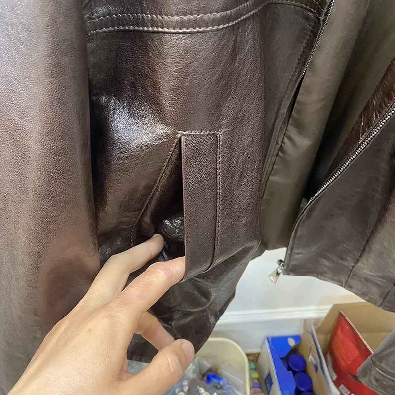 Women Spring Black Genuine Sheepskin Leather Short Jacket Coat Autumn Real Leather Jacket