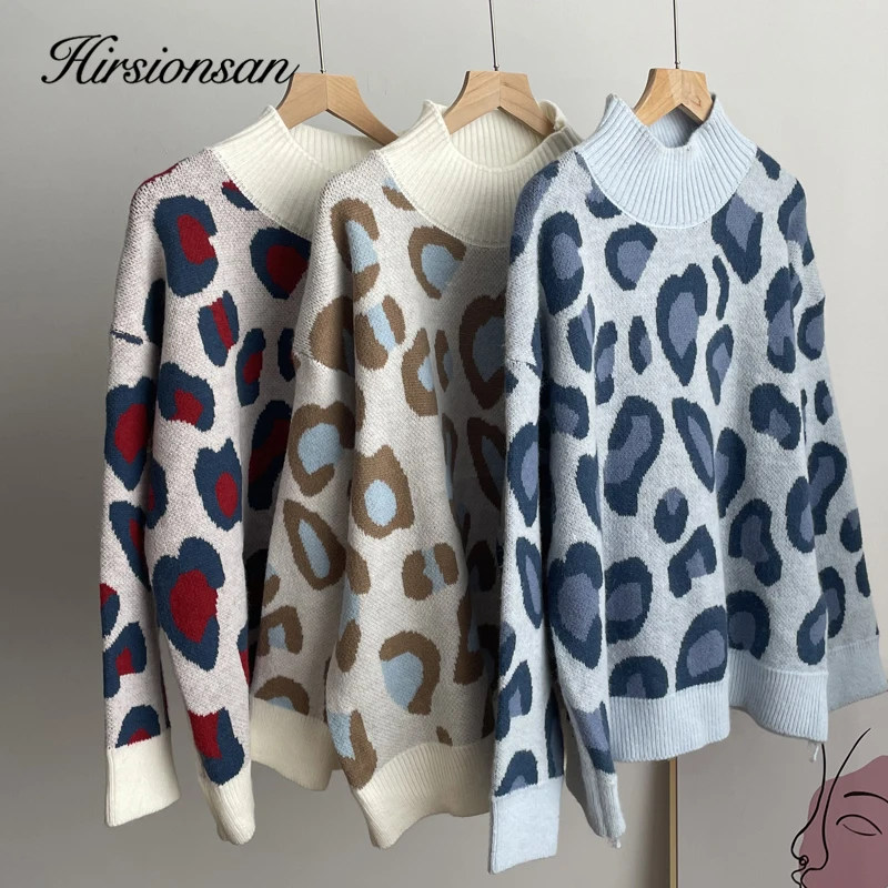 Hirsionsan Vintage Pitchwork O-neck Sweater Women Flower Embroidery Knitted Oversized Pullovers Jumper Warm Clothes 2023 Winter