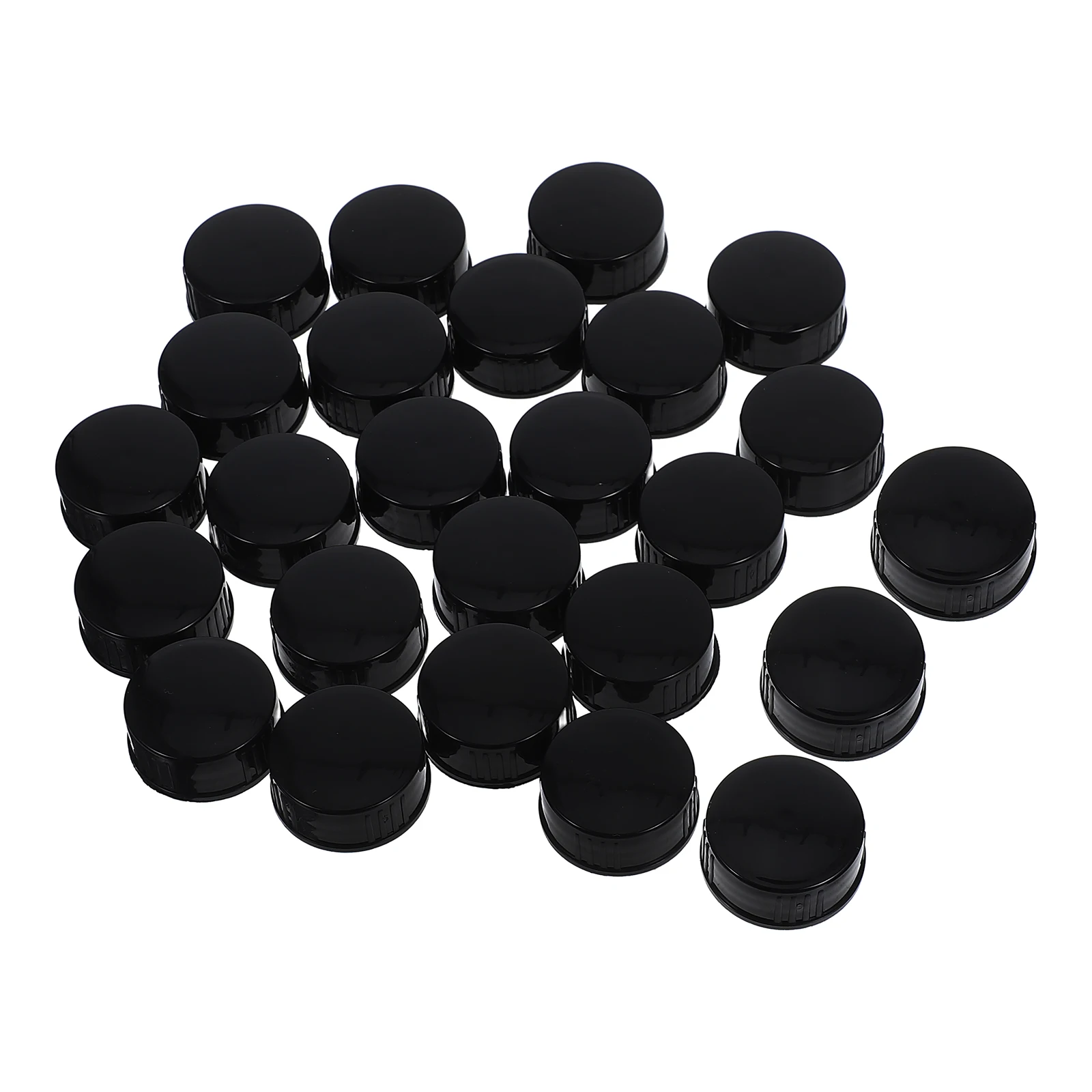 

24pcs Plastic Cone Cap for Essential Oils Perfume Bottles Black Emptying Kit Twist Toppers Squeeze Lids PP Material Bottle