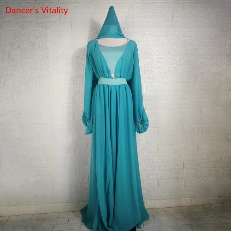 Belly Dancer Female Child Adult Elegant Tulle Robe Practice Clothes Girl Long Skirt High-end Custom Performance Clothing Suit