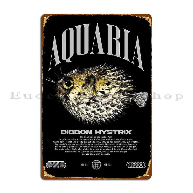 Porcupine Puffer Fish Keeper Modern Streetwear Metal Plaque Poster Club Cinema Cinema Cinema Personalized Tin Sign Poster