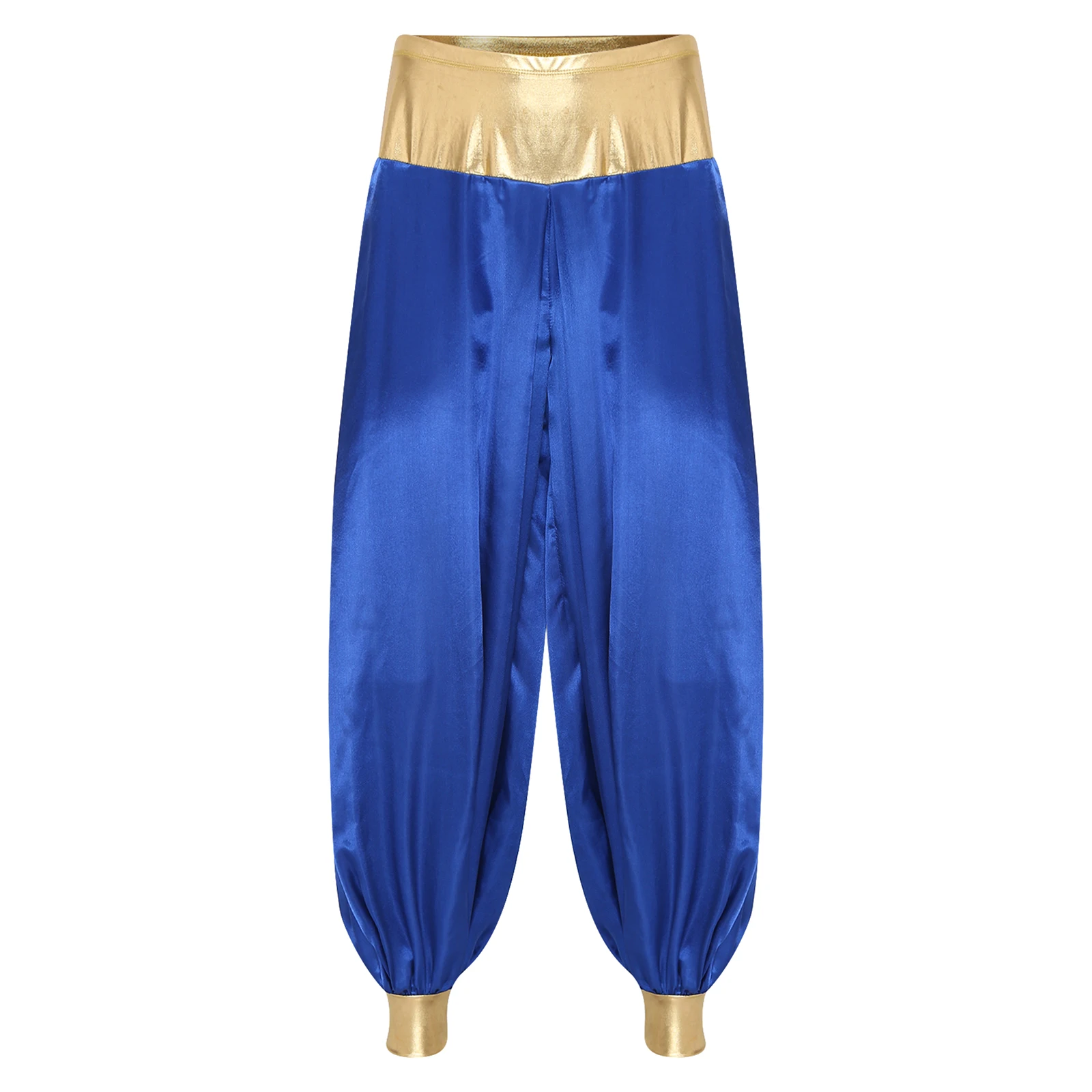 Halloween Men Arabian Indian Prince Cosplay Costume Stain Shiny Harem Trousers Arab Costume Carnival Dress Up Lantern Long Pants