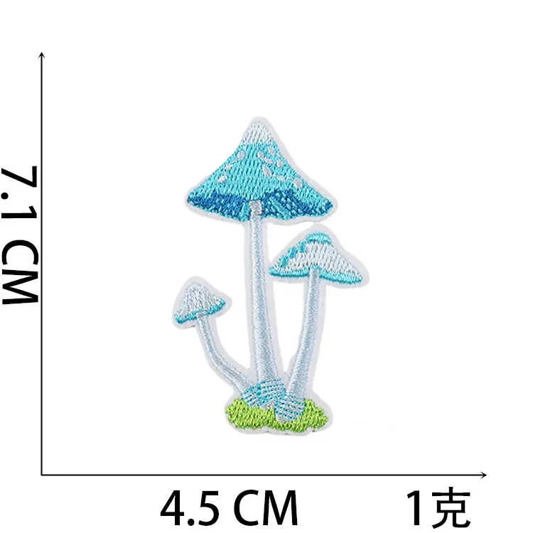 Embroidered Patch Iron On Patches for Clothing Mushroom Clothes Stickers Fabric Sewing Thermal Adhesive Applique Fusible Badgess