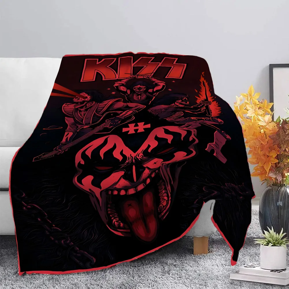 

KISS Band Rock Band Printed Blanket Picnic Blankets Warm Blanket Soft and Comfortable Blanket Home Travel Birthday Gift