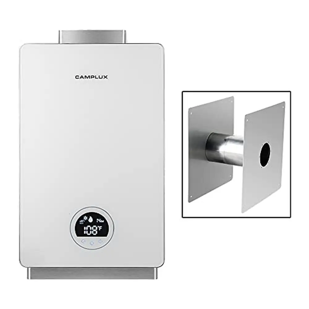 Natural Gas Tankless Water Heater 2-3 Persons Home Instant On Demand Hot Water Efficient Design & Safety Features Included