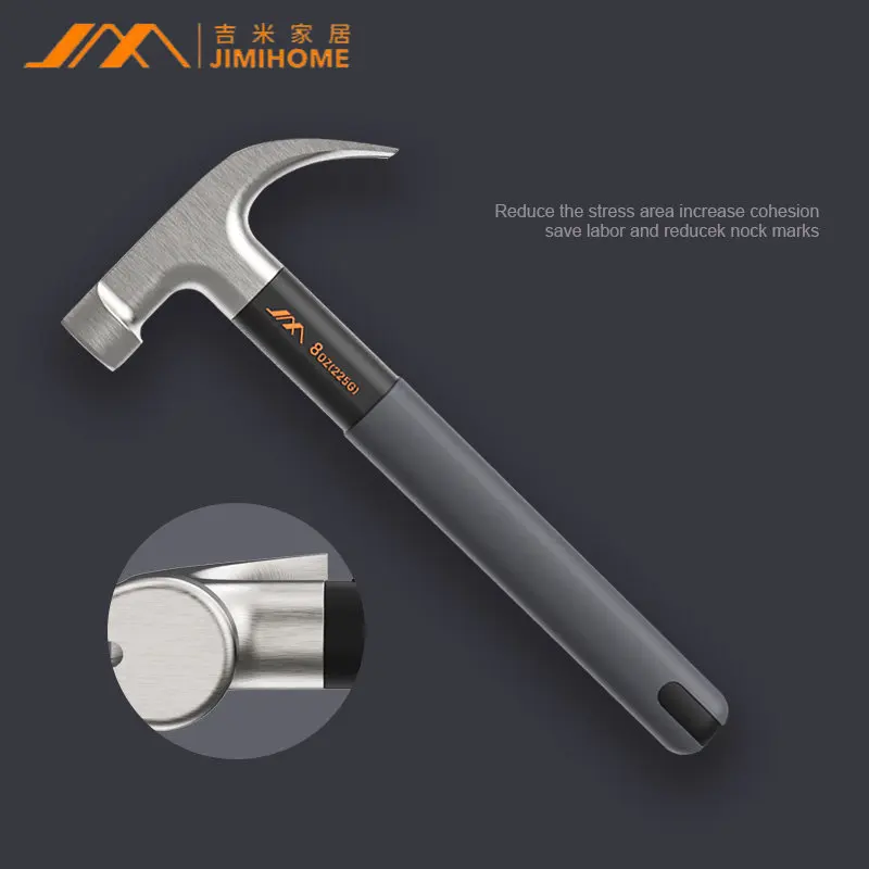 

Youpin JIMIHOME High-Carbon Steel Handle Claw Hammer Multifunctional Household Safety Hammer Pulling Nail Emergency Escape Tools