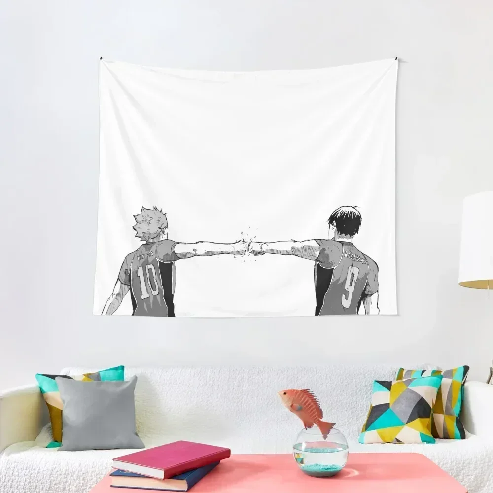 Hinata and Kageyama Fist Bump Tapestry Decorative Paintings Bedroom Decoration Decoration Aesthetic Decoration Bedroom Tapestry