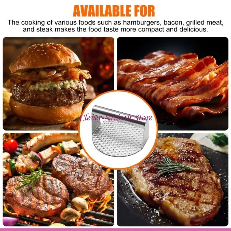

E06B Ergonomic Manual Burger Presser Durable Kitchen Gadget Dishwasher Safe Hamburger Patty Former with Even Compression