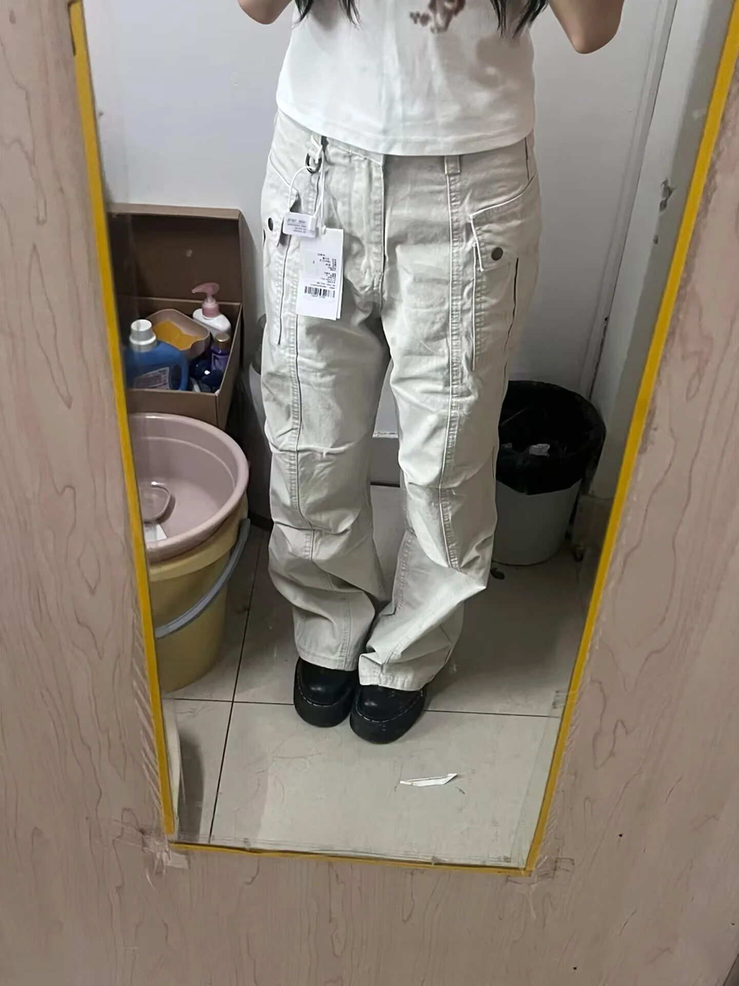 

Американские плиссированные рабочие брюки Sle Cleanfit, мужские и женские летние брюки с завышенной талией, винтажный дизайн, брюки для десантника, повседневные брюки...