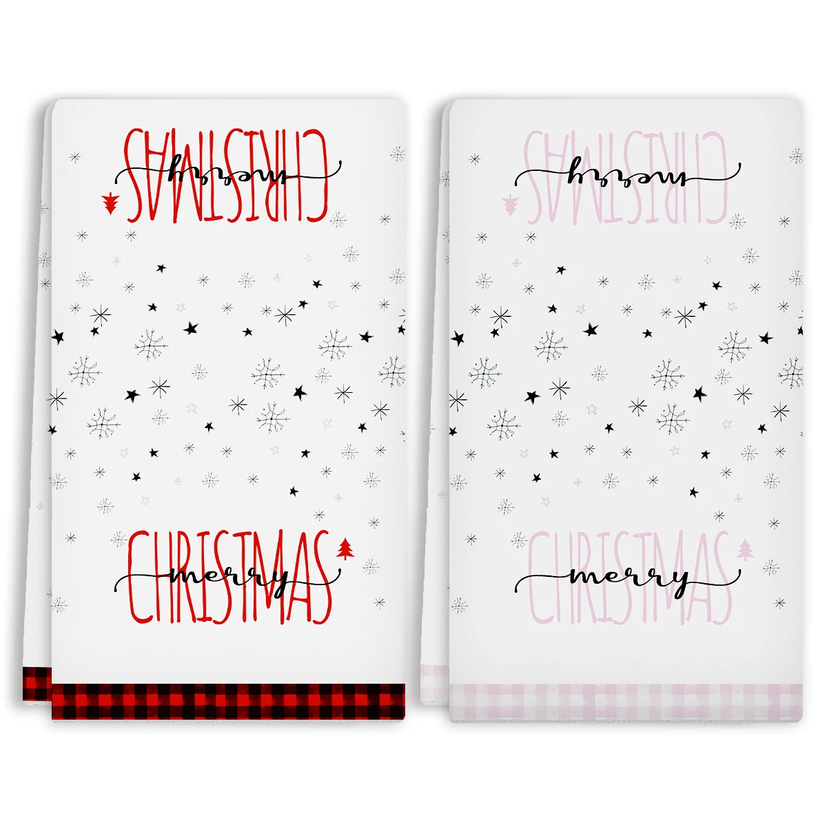 2pcs Christmas kitchen towel decoration set, Christmas tree dish towel absorbent dish towel set, kitchen towel, holiday party ho