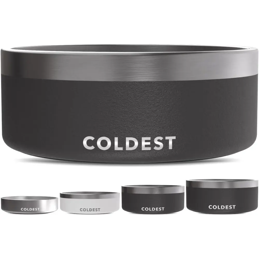

Coldest Dog Bowl - Anti Rust Metal, Non Slip, 3 Layers Insulated StainlSteel Dog Bowls - Spill Proo & Heavy Duty - Water Bowl or