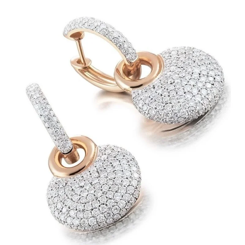 Elegant Shiny Imitation Mosan Dangle Earrings For Women Fash