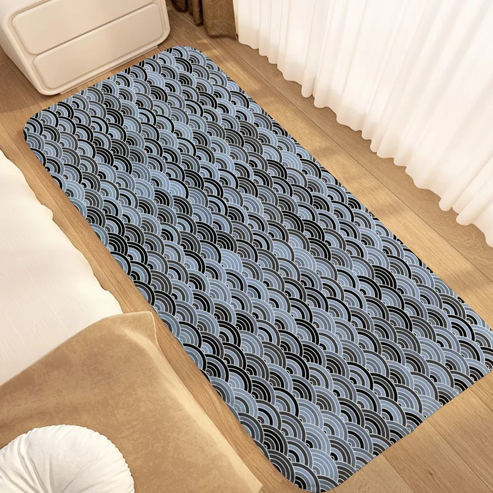 Japanese Wave Modern Home Decoration Accessories Door Floor Mat Room Bedrooom Carpet for Kitchen Bath Mats Welcome Offers Custom