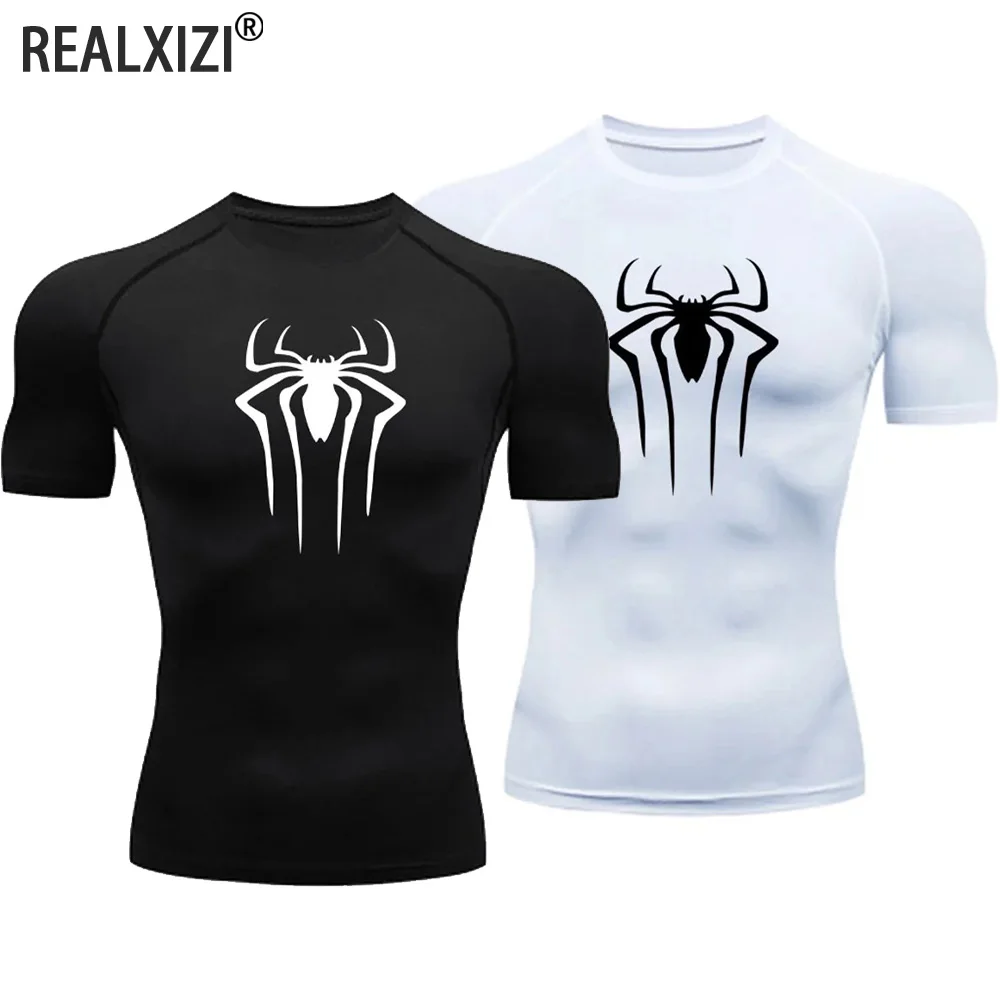 

Компрессионная футболка мужская летняя спортивная одежда футболка для бега эластичные быстросохнущие спортивные топы футболка спортивные рубашки для тренировок в тренажерном зале мужские