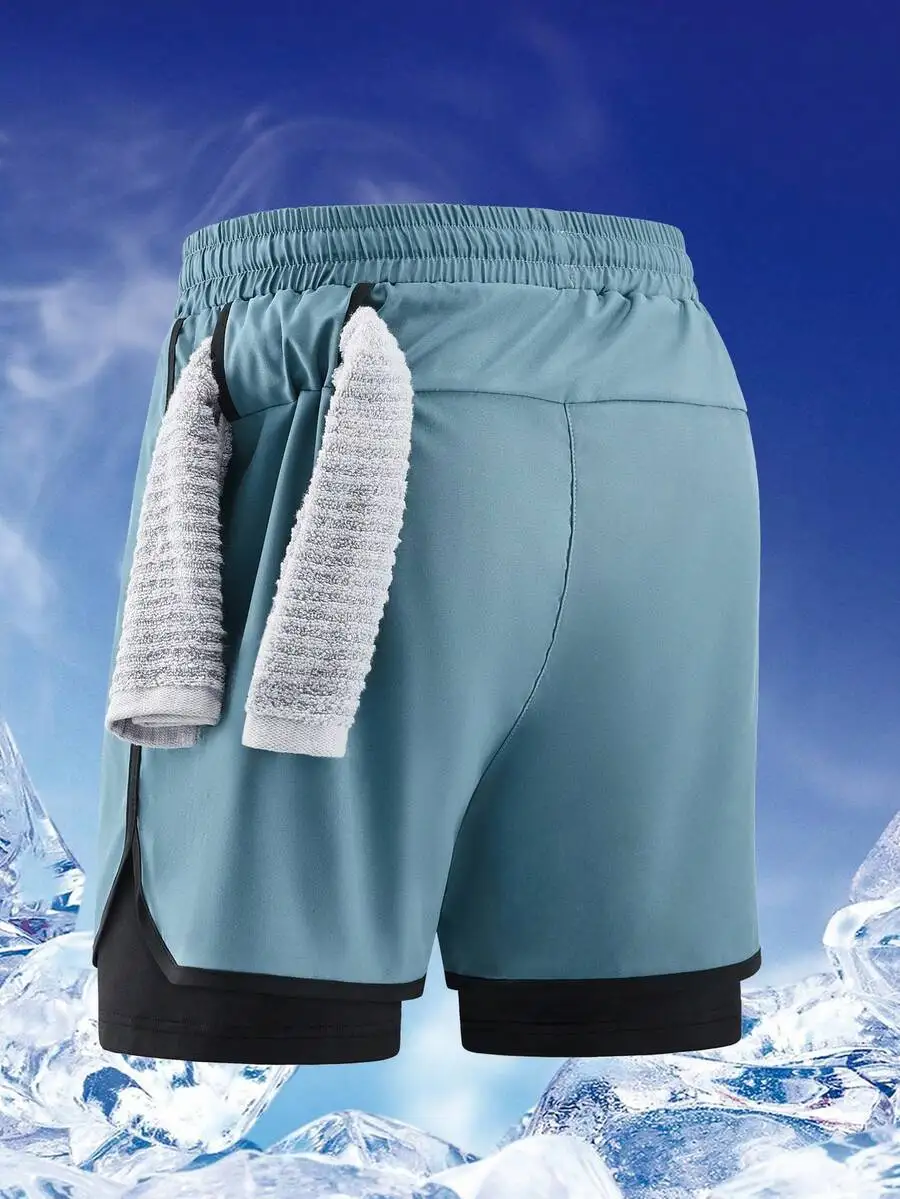 

Mens Sport Shorts With Pockets And Towel Loop, 5 Inch Length, Quick Dry Athletic Shorts