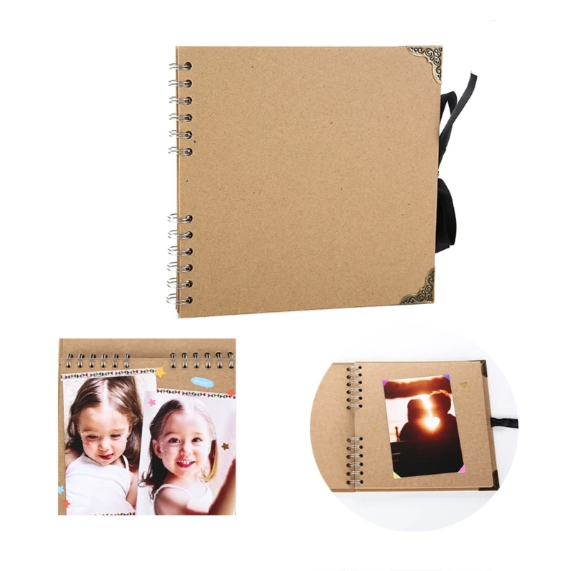 60 Pages Photo Album Kraft Paper Photocard Holder Book Multifunction for Picture Scrapbooking Albums DIY Picture Craft