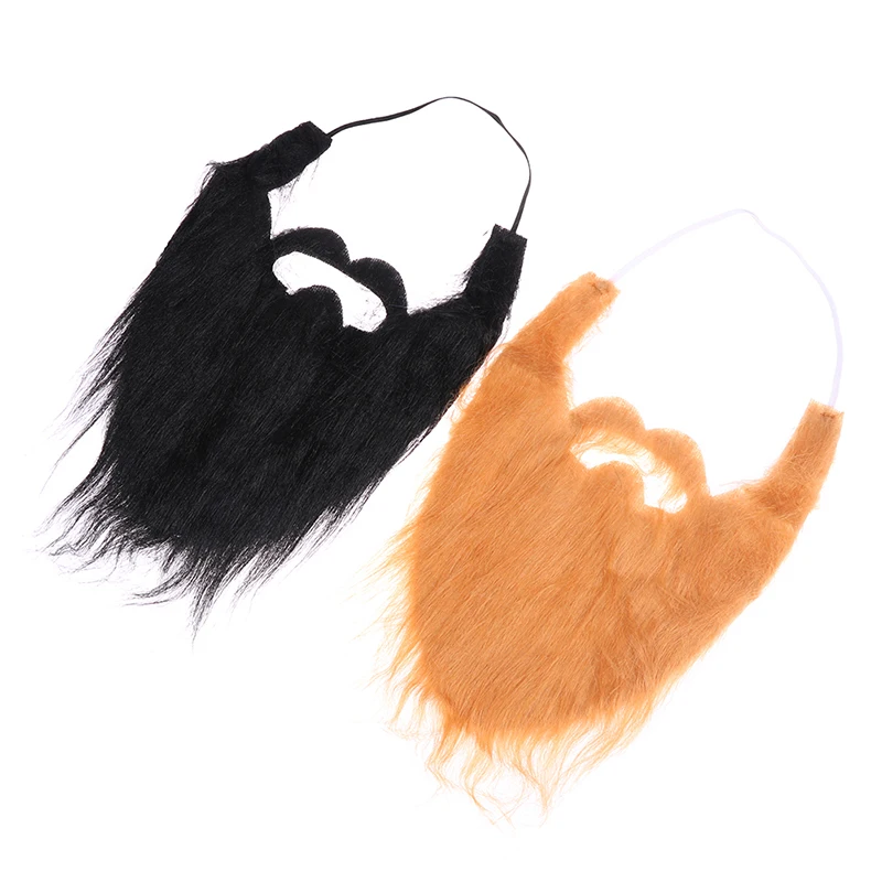 1pc DIY Fancy Dress Fake Beard Long Fluff Beards Cosplay Costume Props Simulated Beard Handmade Mustache Halloween Party Supplie