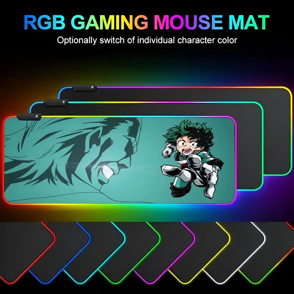 

My Hero A-Academiaes Mouse Pad Mousepad Rgb Mouse Pad Gaming Backlight Pc Accessories Gamer tapis de souris xxl Keyboard Backli