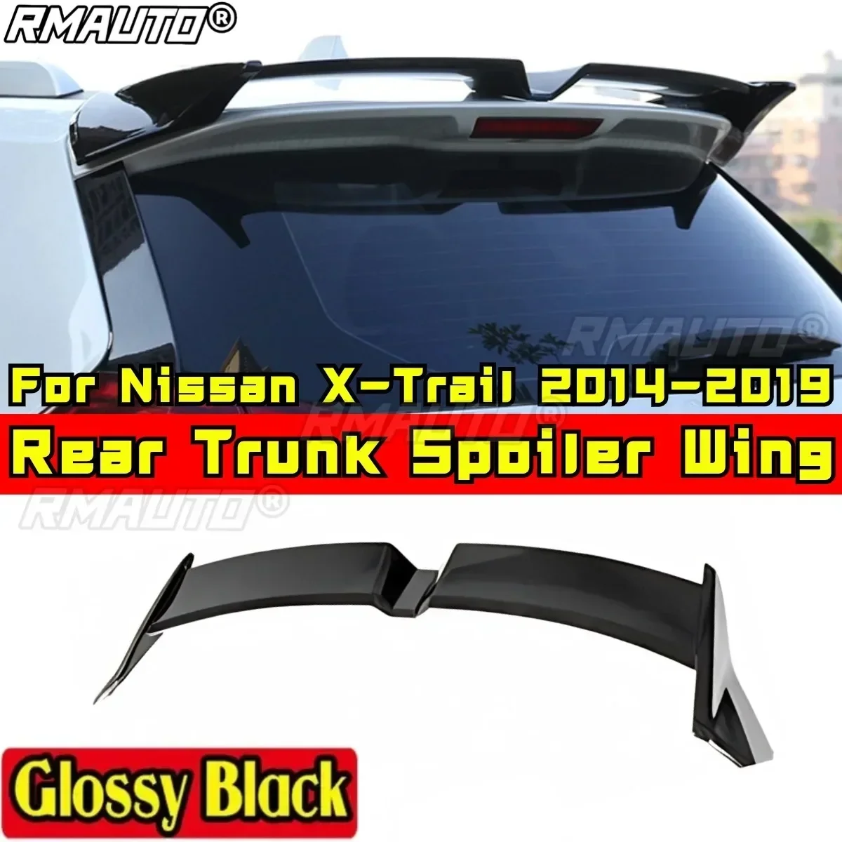 For Nissan X-Trail 2014-2019 Body Kit Rear Roof Wing Carbon Fiber Look Sport Style Rear Roof Spoiler Car Accessories