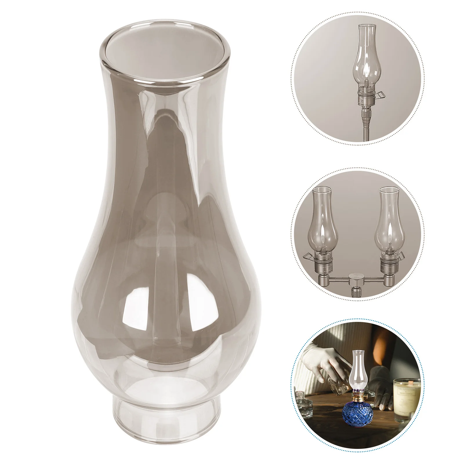 

Oil Lamp Glass Chimney Shade Replacement Durable Heat Resistant Globe Cover Vintage Style Lamp Shade for Home Decoration