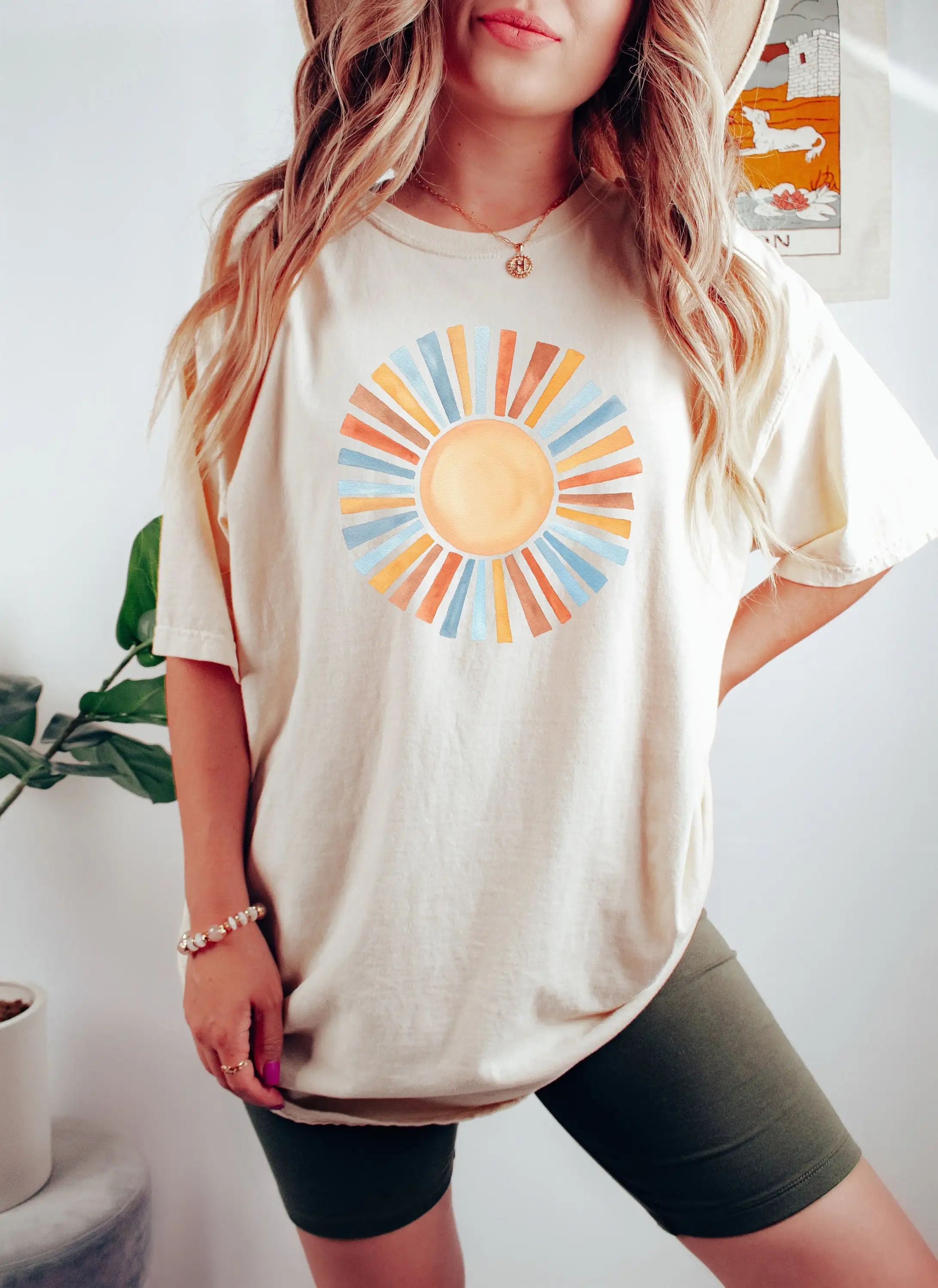 Sunshine Pattern T Shirt Sun Women Girl Summer Vacay Girls Trip Beach Vacation Beachy Vibes