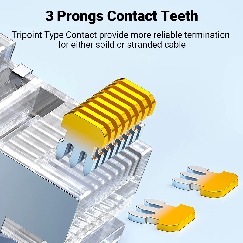 Connettori Hoolnx STP RJ45, CAT6 schermato 50flaconi placcati in oro 8 p8c Lan spine modulari estremità a crimpare per cavo Ethernet di rete