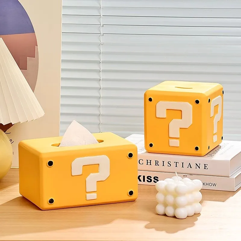 لعبة سوبر ماريو بروس سباك الأنسجة صندوق تأثيري صناديق التخزين علامة الضغط رمز منديل صندوق السيراميك صندوق ورقي زينة الدعامة #4