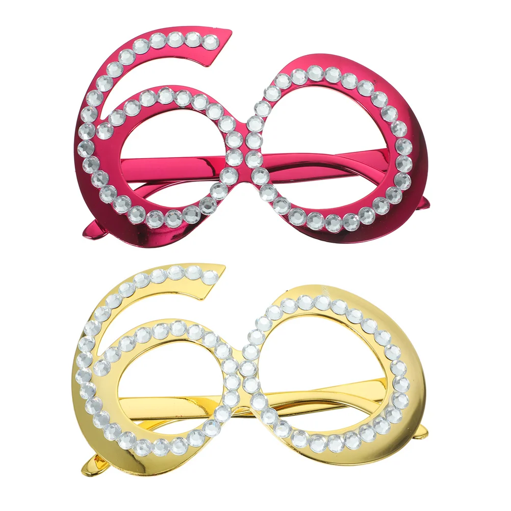 

60 Birthday Glasses Unique Novelty Photo Booth Party Accessories Fun Supplies 60th Birthday Party Hanging Decoration