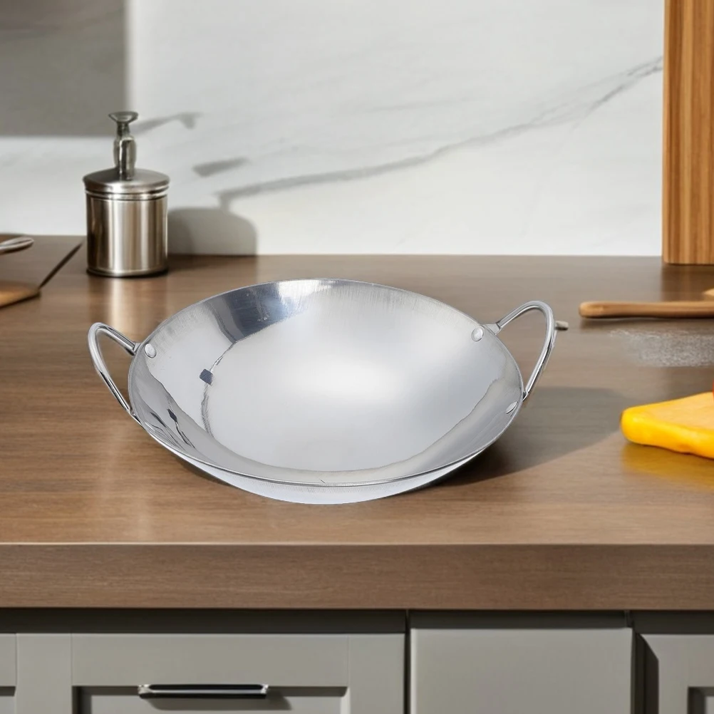 

Stainless Steel Pot Cooking with Handle Home Pan Cookware for Kitchen Metal Individual