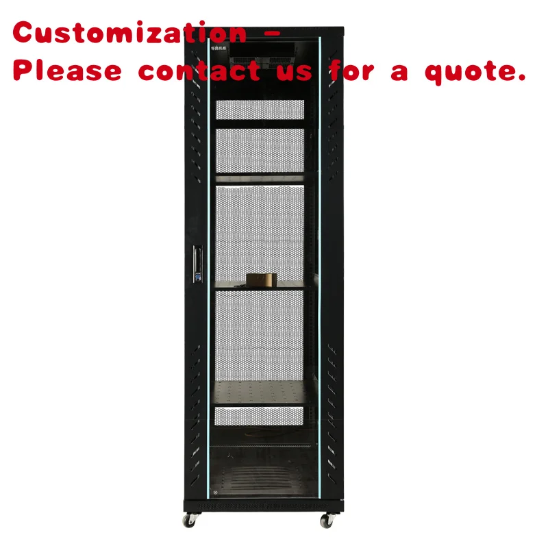 custom.42U Steel Metal Server Rack with 600mm Depth 32U Capacity Front Glass Door Telecom DDF Internet Data Center Serve