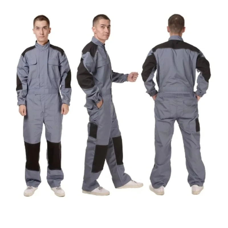 

100% Cotton men overalls wear Resistant workshop anti-static Siamese jumpsuit Dust proof mechanical auto car repairmen coveralls