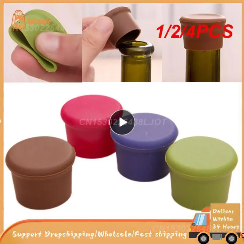 1/2/4PCS Silicone Bottle Caps Beer Beverage Cover Soda Leak Free Champagne Closures Fresh Saver Stopper Kitchen Bar