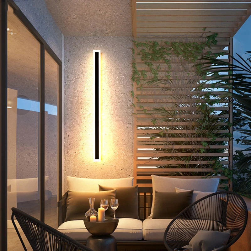 Lámpara LED de pared para exteriores, iluminación moderna resistente al agua IP65, montada en superficie, de aluminio, para jardín