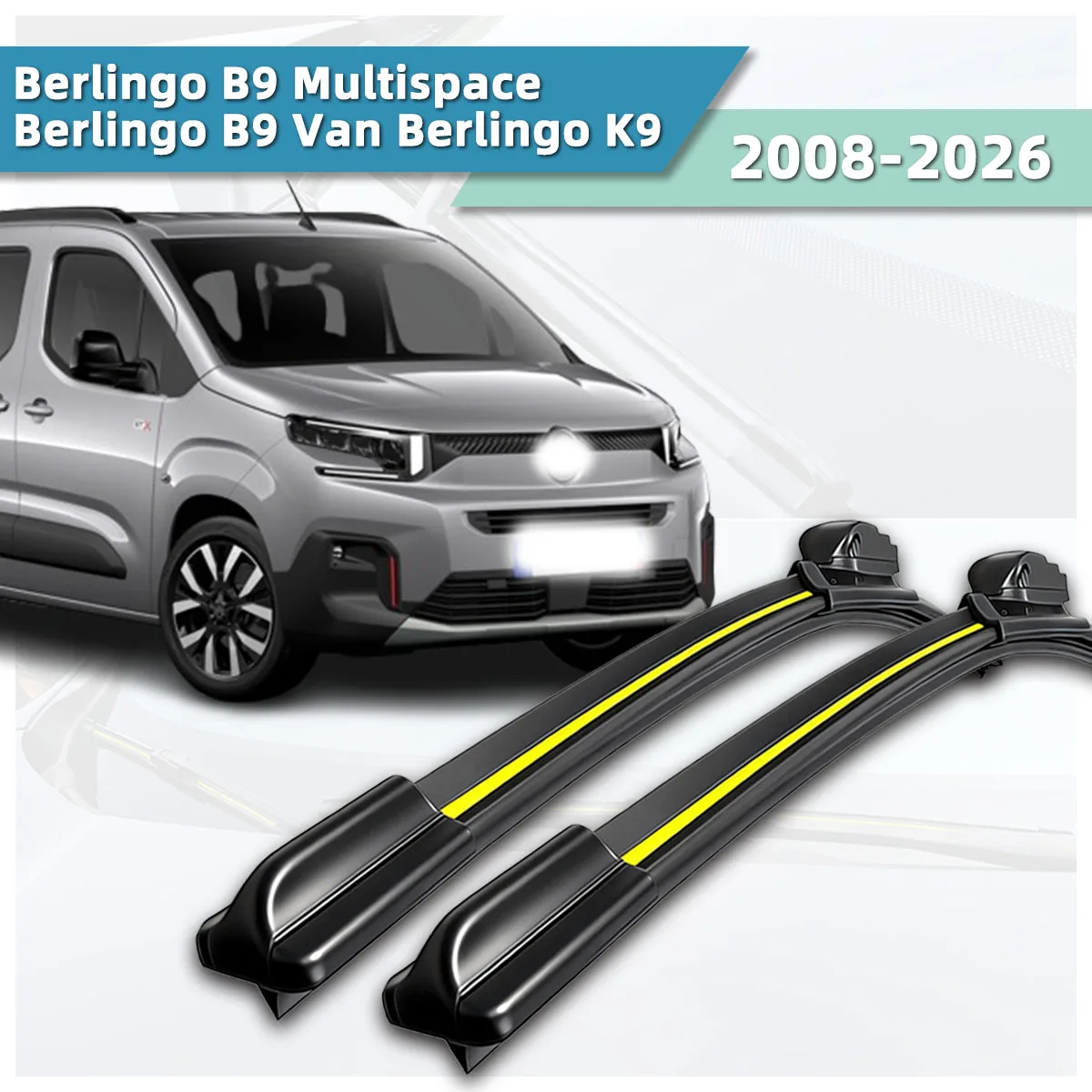 Escobillas Limpiaparabrisas de Caucho Natural para Citroën Berlingo B9 Multispace/Berlingo B9 Van/Berlingo K9 (2008-2026)