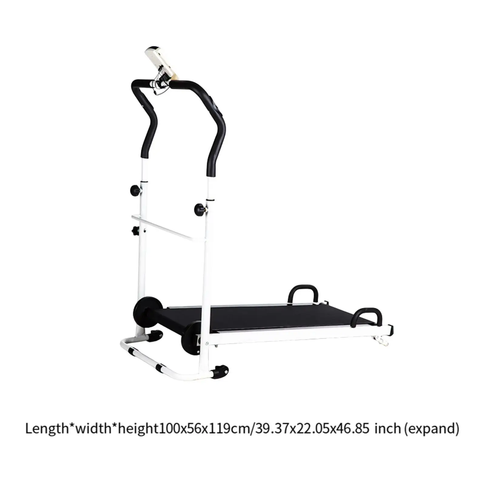 Folding Treadmill Mechanical Stepper with Digital Display Adjustable Slope Fitness Equipment for Household Apartment Exercise