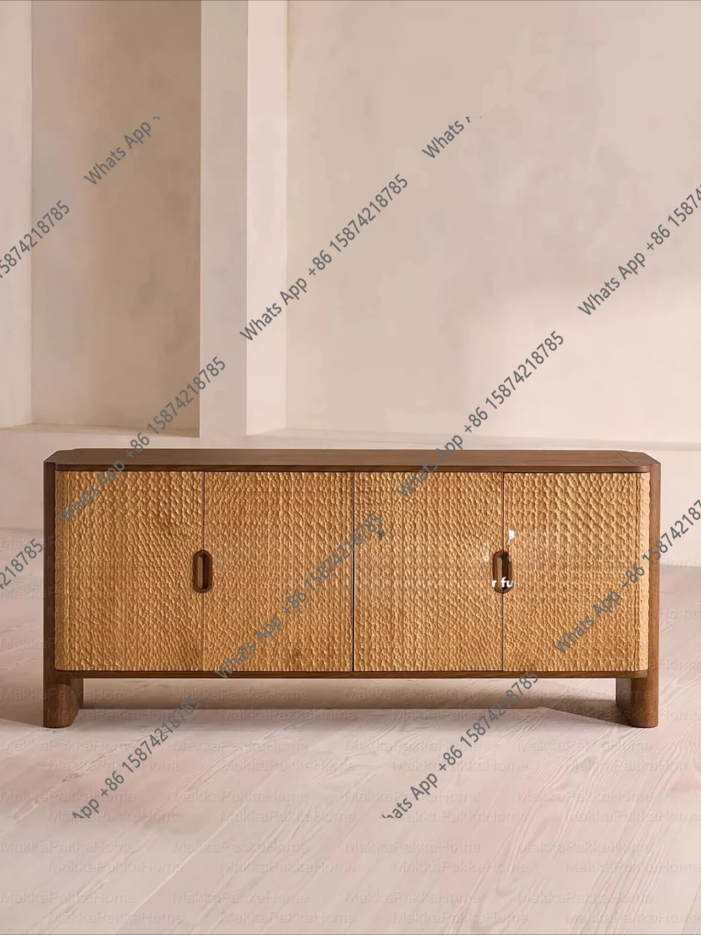 

X62 Medieval Wabi-sandy Wind Solid Wood Entrance Designer Creative Modern Simple Hammer Pattern Storage Living Room Storage Cabi
