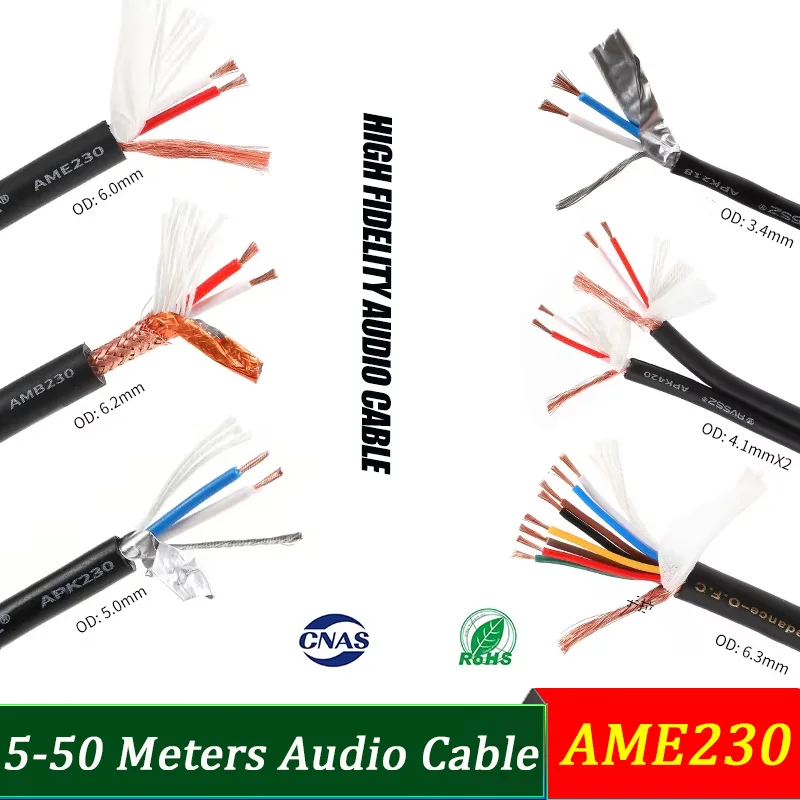 AME230 Audio Cable XLR Male to 6.35mm Microphone Cable 5-50m for KTV Engineering Conference Room Performance, Anti-Interference