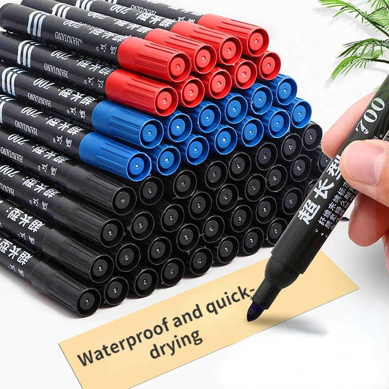 20 Black Red and Blue Big Head Thick Marker Pen Oily Quick-drying Super Hard Fiber Nib Writing Smooth Office School Supplies