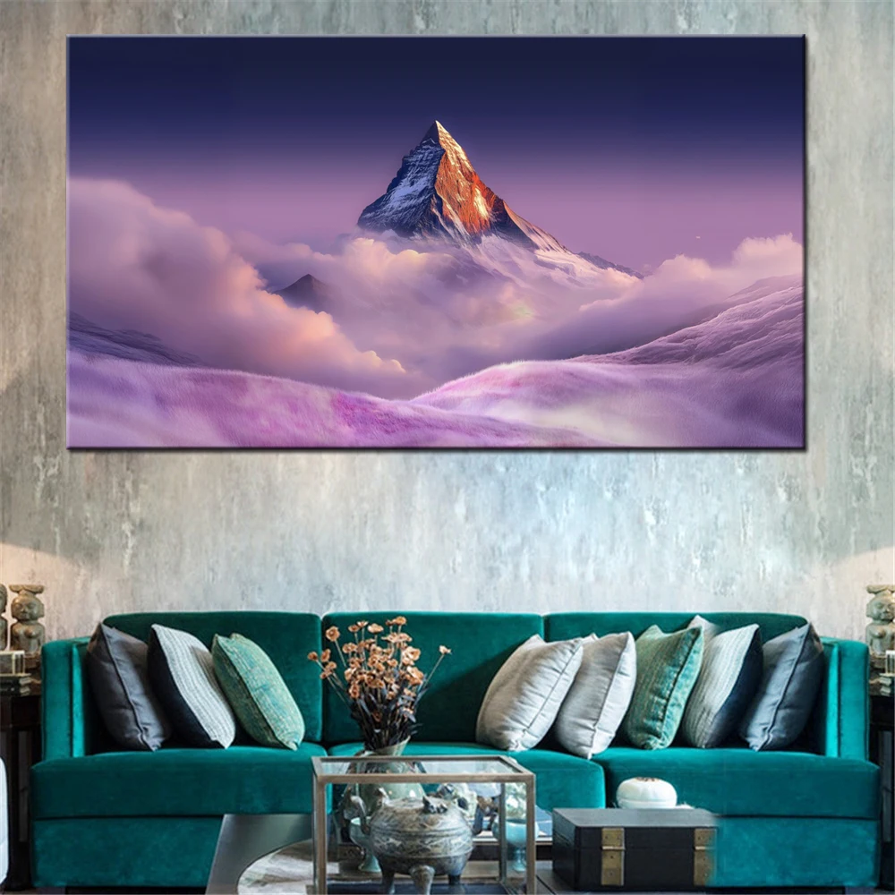 

Canvas Wall Arts Poster And Picture Print Nature Mountain Peak Landscape Wallpaper Home Decor For Living Room Artwork Framework