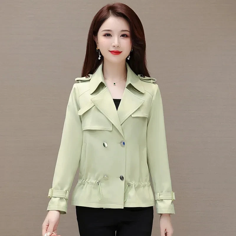 

2024 Spring And Autumn Ladies Jacket New Solid Color Short Top Fashion Korean Slim Casual Temperament Coat Trench Coat