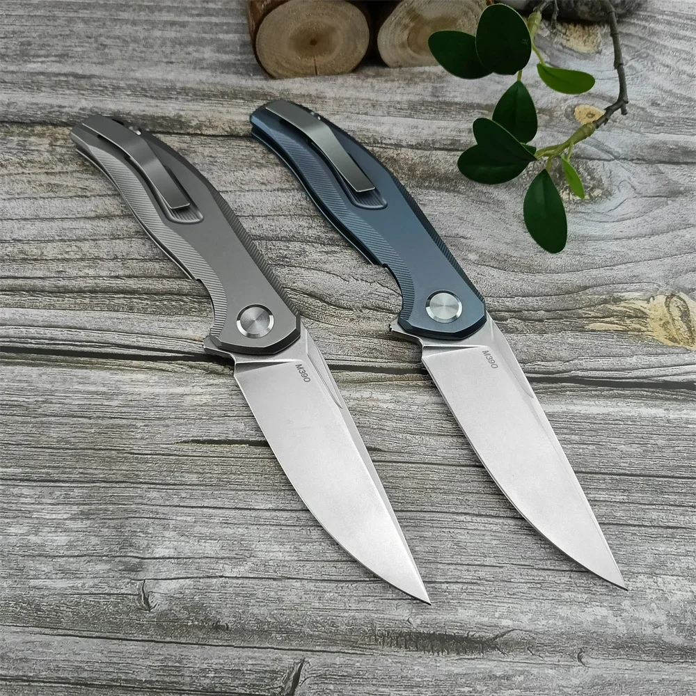 Shirogorov Star Multi-purpose EDC Pocket Knife, High Quality TC4 Titanium Alloy Handle, D2 Blade Survival Hunting Folding Knife