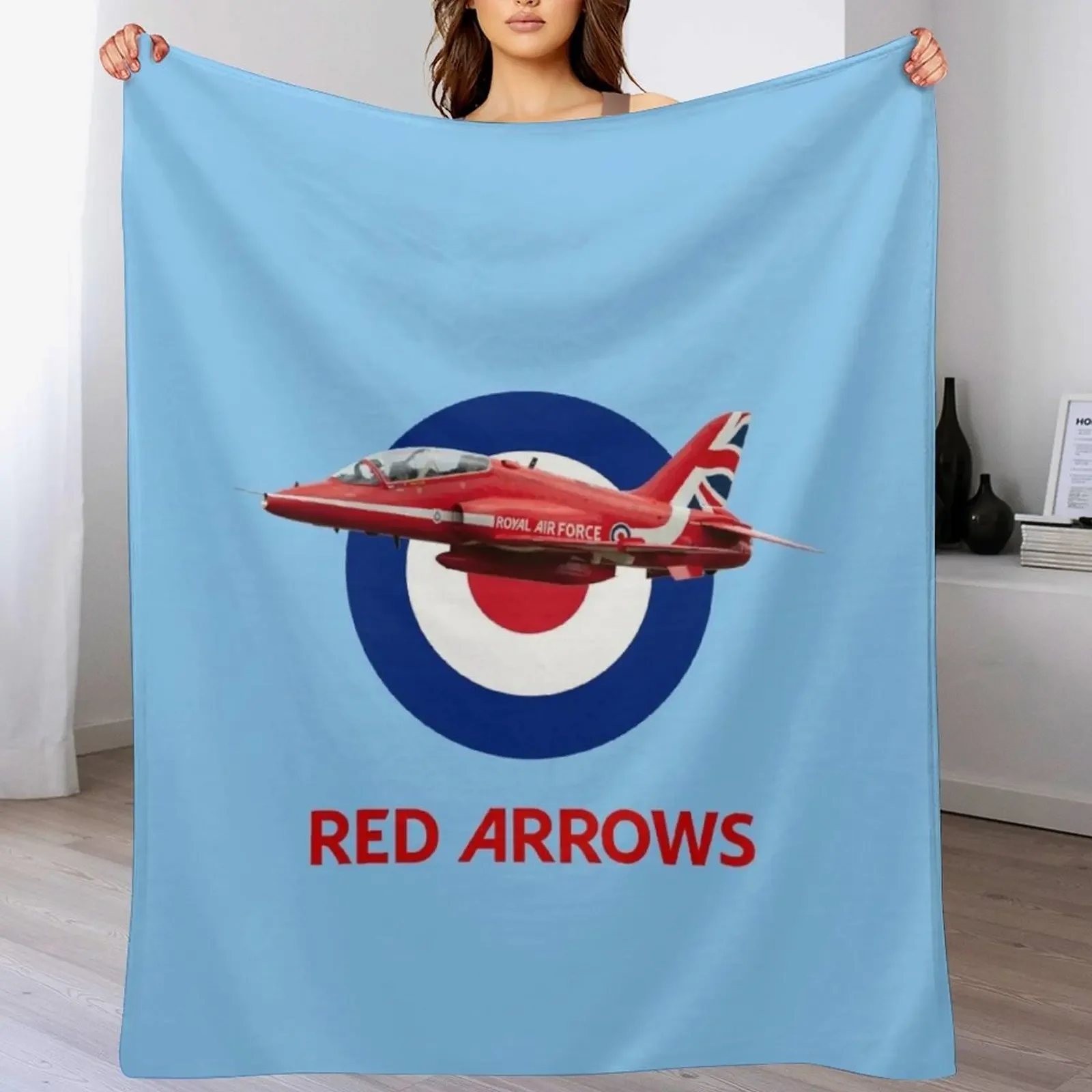 RAF Red Arrows and Roundel Throw Blanket Hairys Luxury Thicken Plaid Blankets