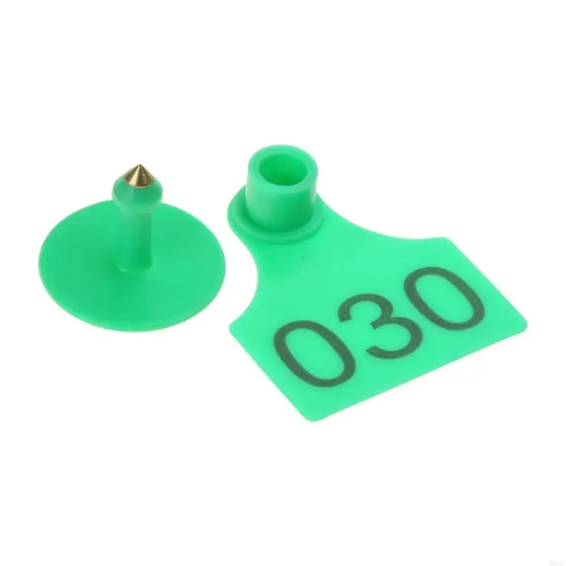 W0YC 001-100 Number Plastics Tags Livestock Animal Identification Ear Tags for Marking Pigs Cattle Sheep Cows Goats 3 Color