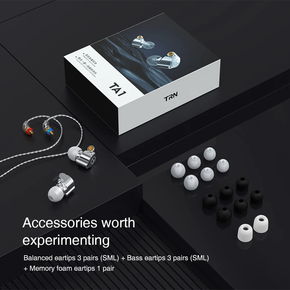 TRN TA1 BA DD Drive 3.5 مللي متر داخل الأذن سماعة HIFI سماعة أذن معدنية مع كابل MMCX مطلي بالفضة لـ ST5 MT3 EMA TN
