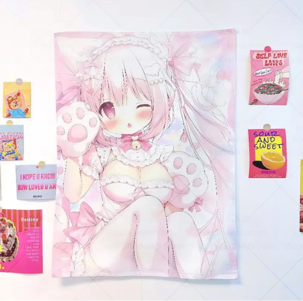 القلب الهزلي القديم فتاة القلب النمط الياباني لطيف معلق القماش طالب عنبر غرفة نوم جو الديكور صورة خلفية جلطة #1